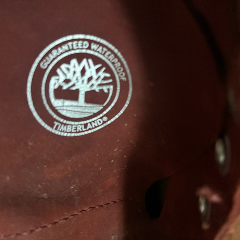 Timberland Suede Lace-Up Hiking Outdoor Boots in Burgundy Kids Size 4 (No laces) - Picture 9 of 16